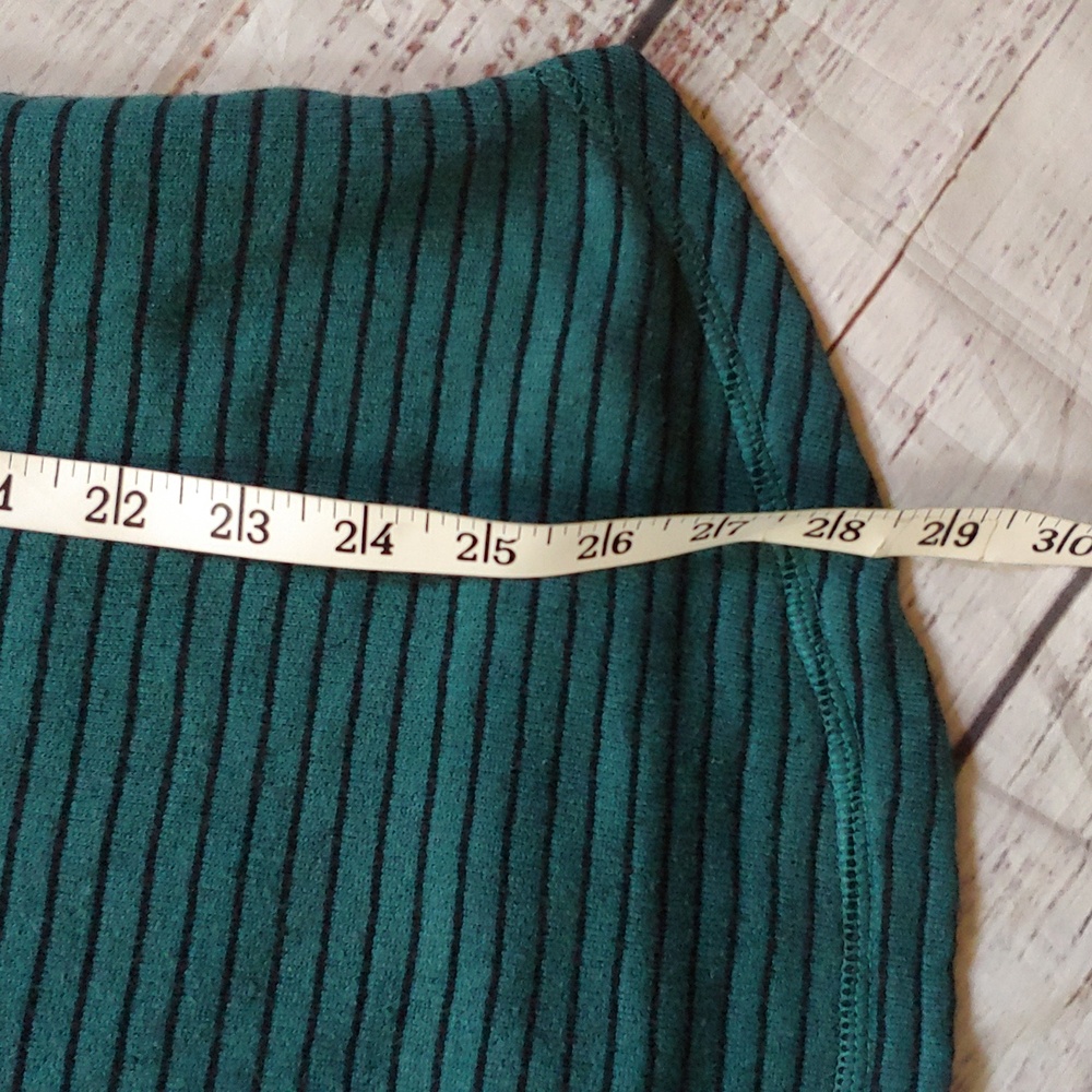Soft Surroundings Teal Striped Sweatshirt Knit Top - Picture 9 of 9